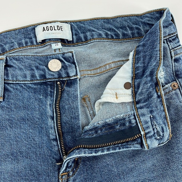 Agolde Toni Straight Ankle Jeans Organic Cotton Blend Distressed Size 26 - Picture 6 of 12